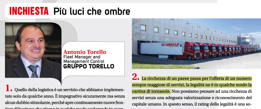 La Logistica in Italia – Torello tra i protagonisti dell’Inchiesta di Logistica Management
